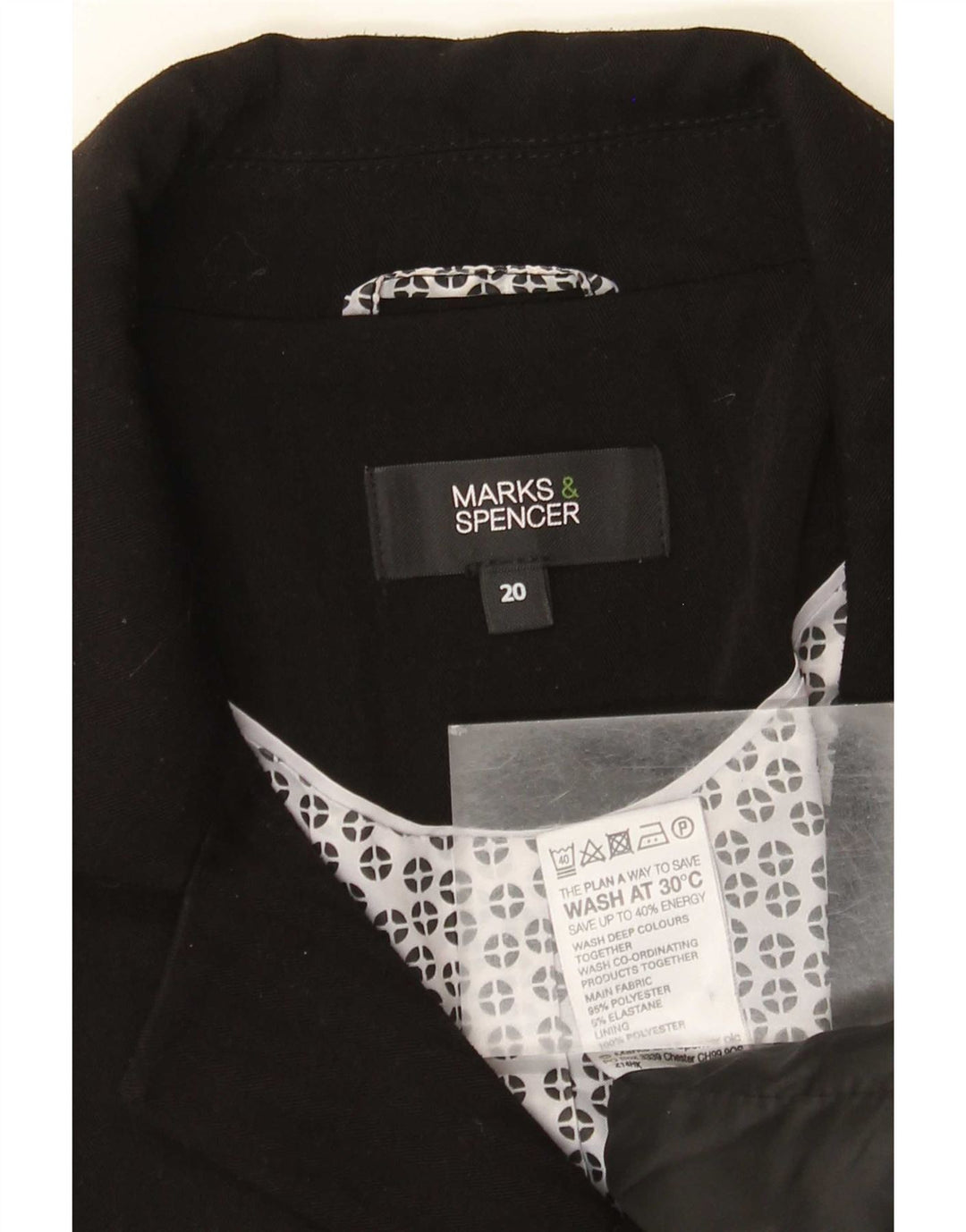 Marks & Spencer ženski sako sa 2 gumba UK 20 2XL crni poliester