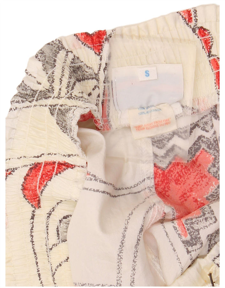 REEBOK Ženske kratke hlače za plivanje UK 10 Mali bijeli geometrijski najlon