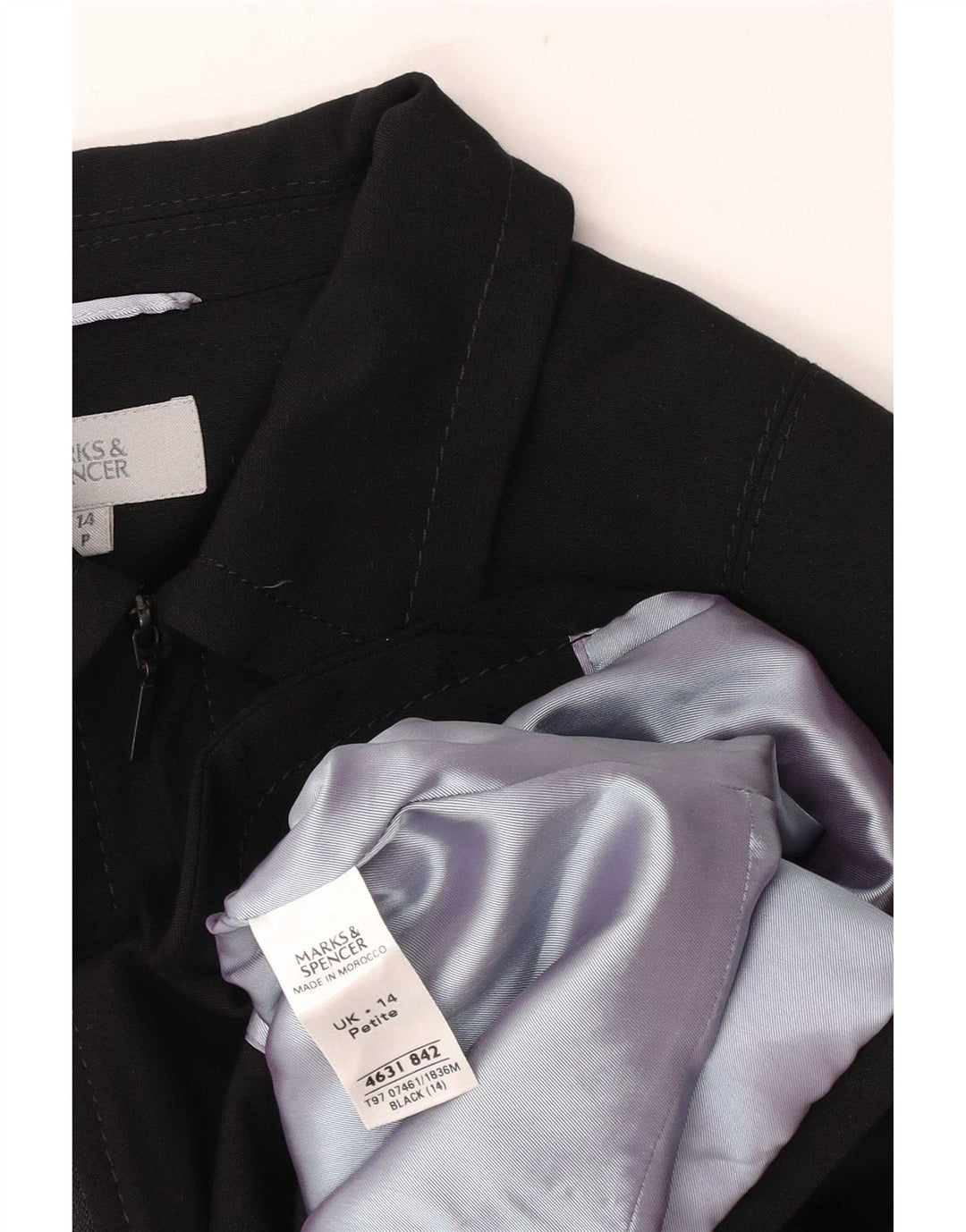 Marks & Spencer Ženska jakna s punim patentnim zatvaračem Petite UK 14 srednje crna