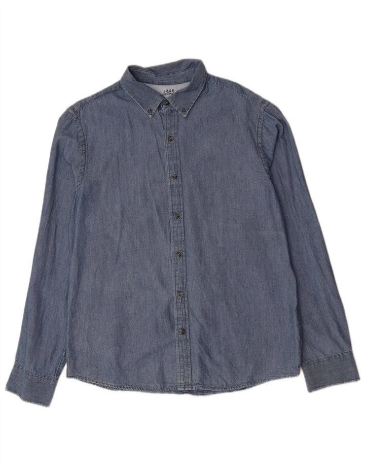 IZOD muška traper košulja sa slanom vodom, velika, plava pamučna