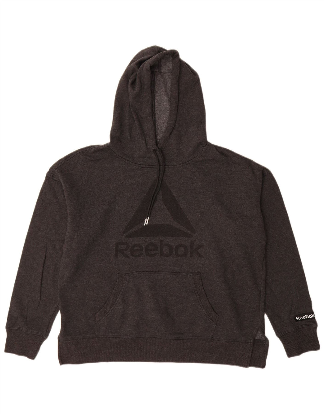Reebok ženska majica s kapuljačom s kapuljačom prekomjerne veličine UK 14 srednje sivi pamuk