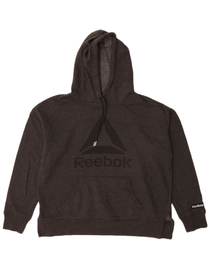 Reebok ženska majica s kapuljačom s kapuljačom prekomjerne veličine UK 14 srednje sivi pamuk