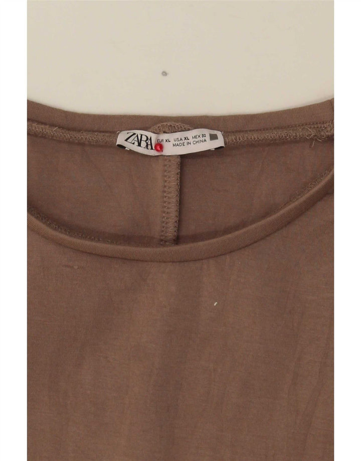 Zara ženska kratka prevelika bluza UK 18 XL smeđa