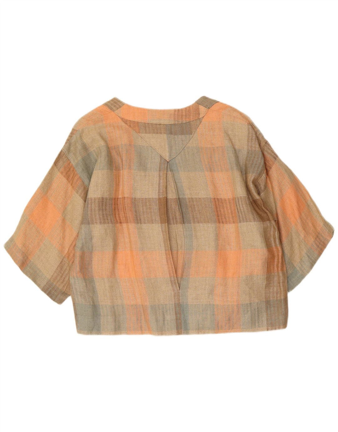 Vintage ženska kratko košulja bluza UK 16 Veliki šareni karo
