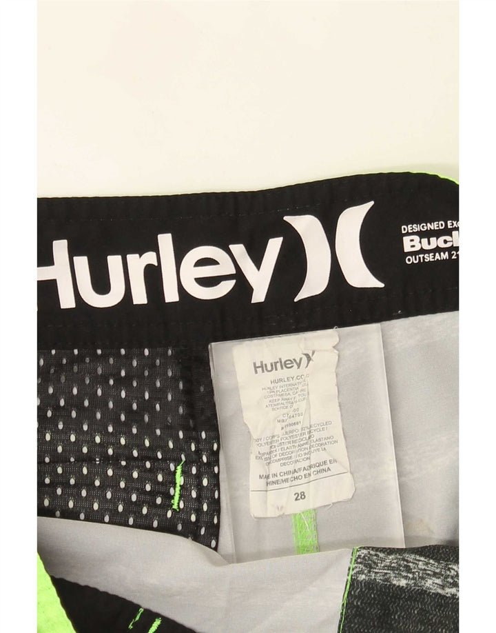 Hurley muške kratke hlače za plivanje s malim zelenim prugama od poliestera