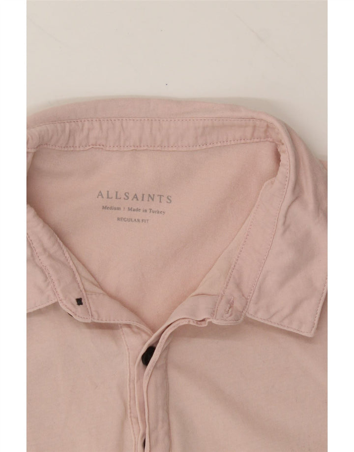 ALL SAINTS Mens Polo Shirt Medium Pink Cotton Vintage All Saints and Second-Hand All Saints from Messina Hembry 