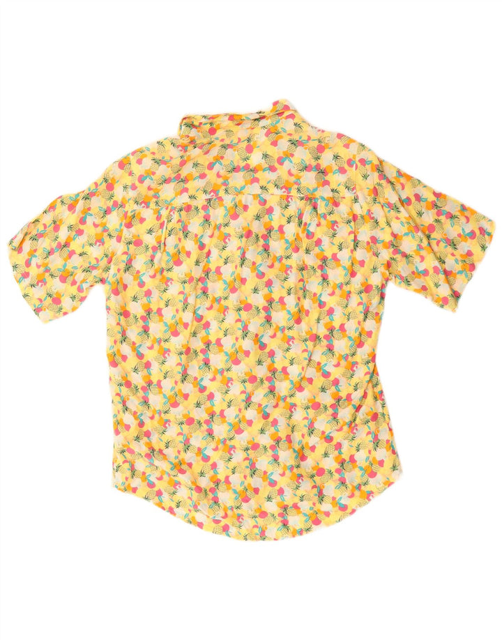 Vintage ženska košulja s apstraktnim uzorkom UK 14 velika žuta