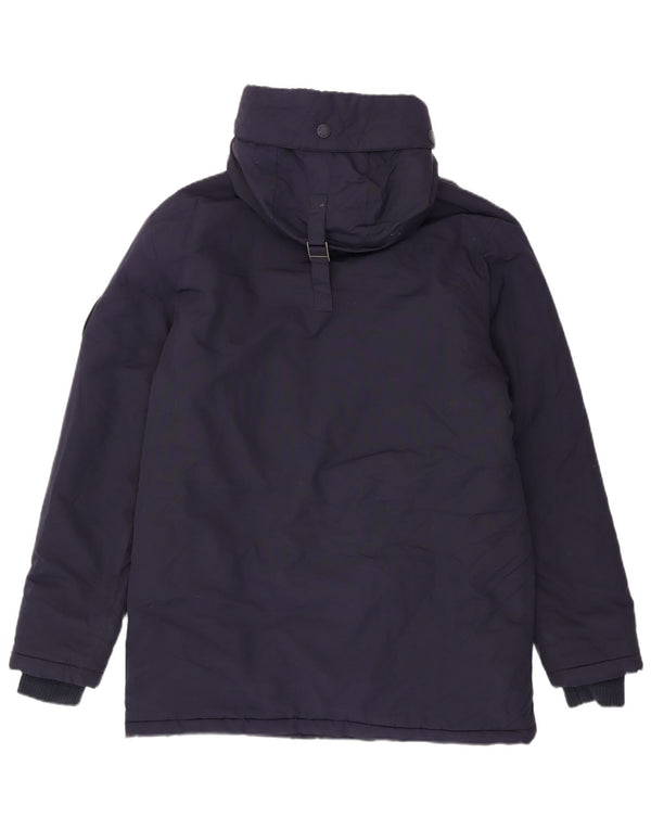 Superdry muška parka jakna s kapuljačom UK 40 Large tamnoplavi najlon