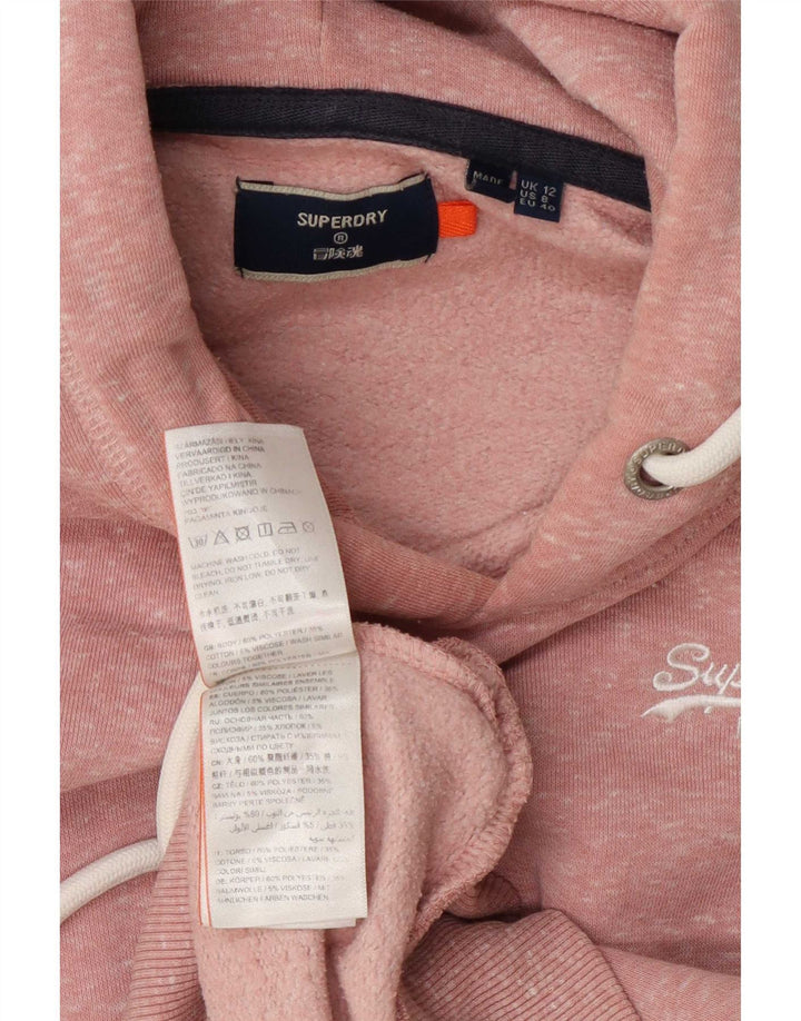 Superdry ženski džemper s kapuljačom UK 12 srednje ružičasti flekasti poliester