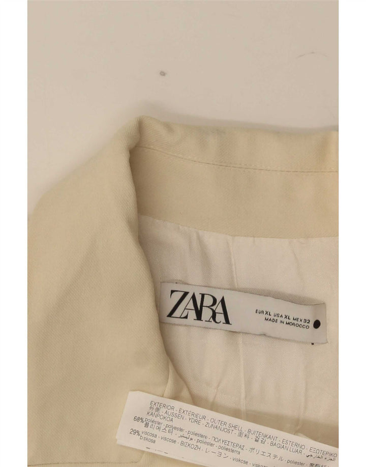 Zara ženski sako s dvostrukim kopčanjem UK 14 XL sivobijeli poliester