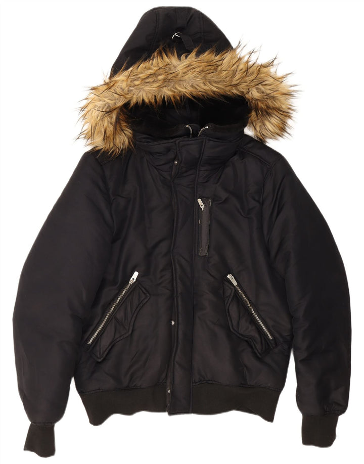 Zara muška bomber jakna s kapuljačom UK 40 veliki tamnoplavi poliester