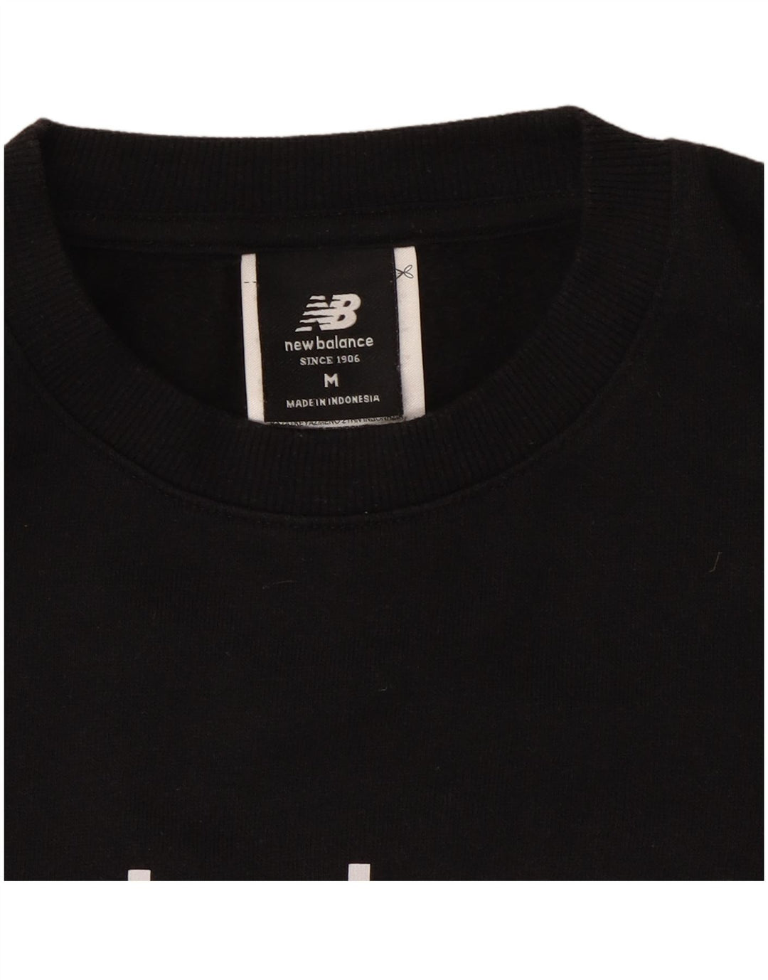 NEW BALANCE Womens Oversized Graphic Sweatshirt Jumper UK 14 Medium Black