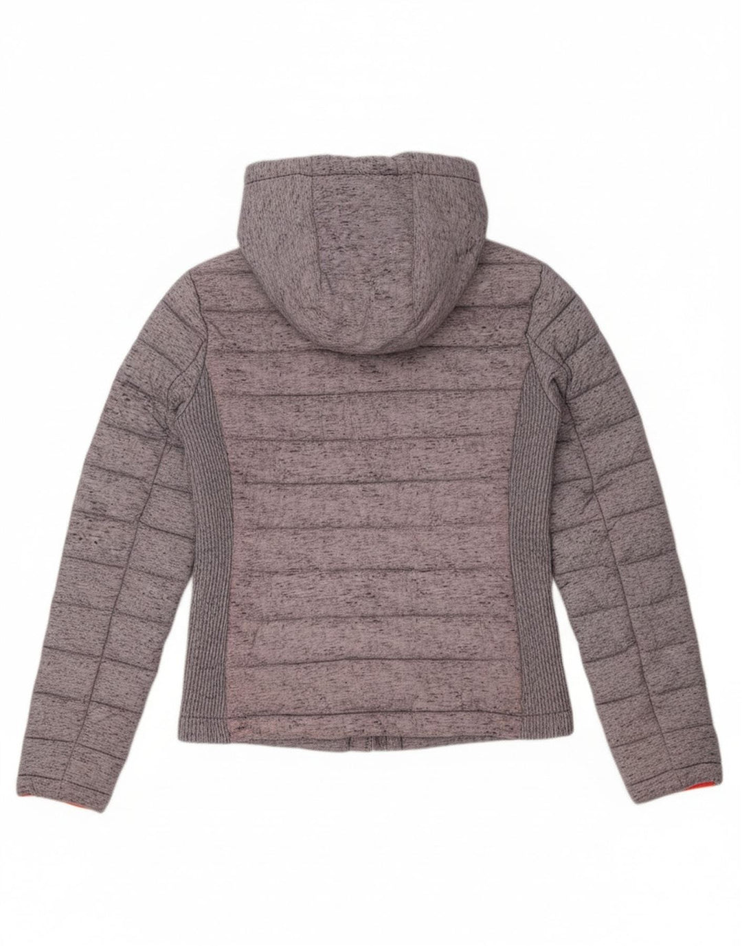 Superdry ženska podstavljena jakna s kapuljačom UK 8 XS Sivi poliester u boji