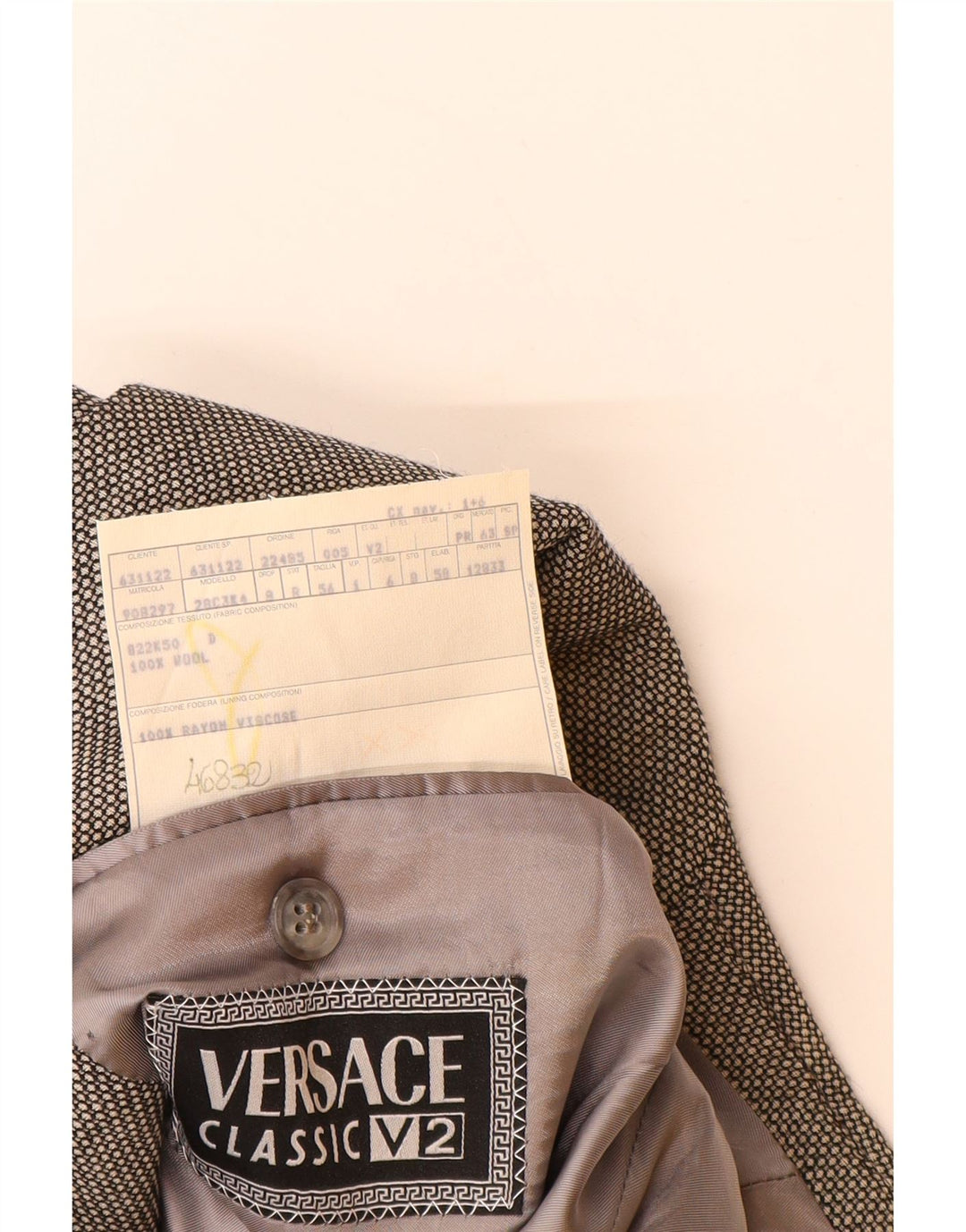 VERSACE muški sako sa 3 gumba UK 42 XL siva vuna