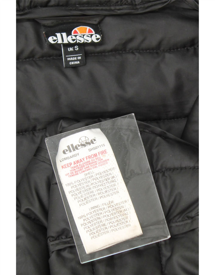 ELLESSE Mens Hooded Padded Jacket UK 36 Small Black Polyester Vintage Ellesse and Second-Hand Ellesse from Messina Hembry 