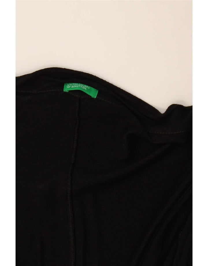 Benetton ženski asimetrični kardigan pulover UK 12 srednje crne boje