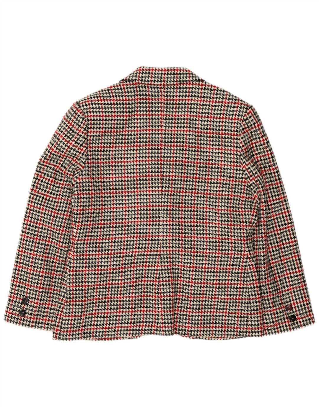 VINTAGE Ženska jakna sa 2 gumba UK 16 Velika bež houndstooth