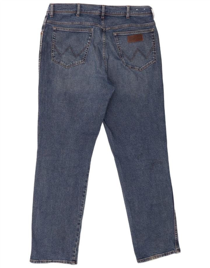 Wrangler muške ravne traperice W40 L34 plavi pamuk