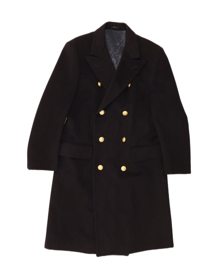 Vintage ženski kaput s dvorednim kopčanjem IT 52 2XL crni klasik