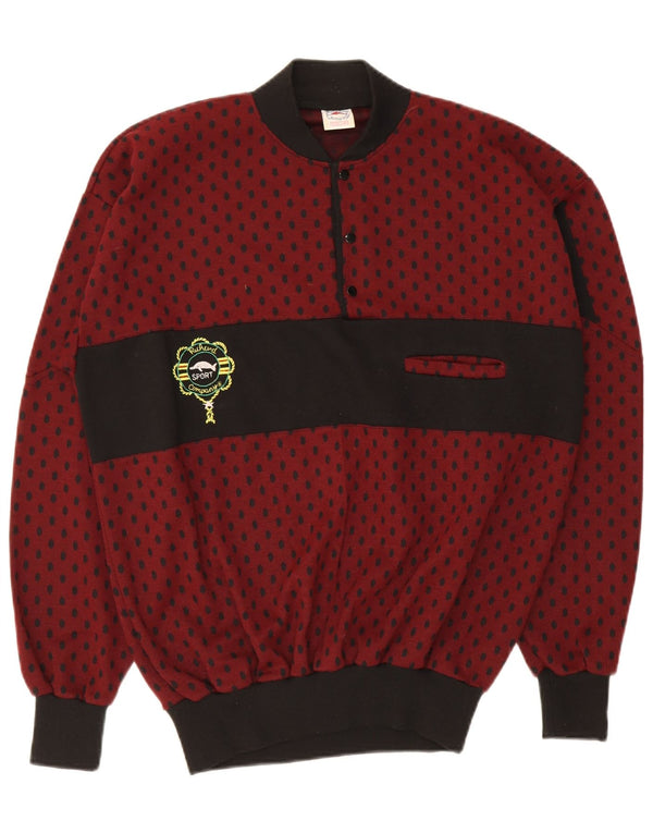 Vintage muški džemper s okruglim izrezom UK 46 2XL kestenjasto mrljast