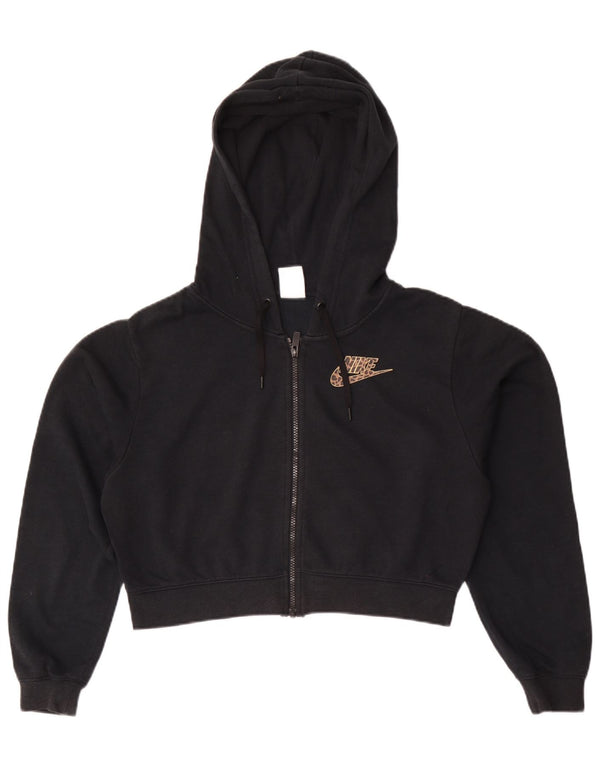 Nike ženski kratki pulover s kapuljačom s patentnim zatvaračem UK 6 XS crni