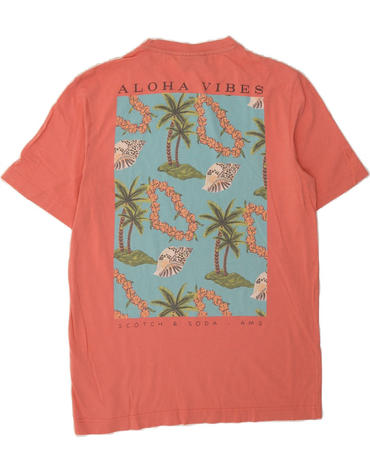 SCOTCH & SODA Mens Graphic T-Shirt Top Medium Pink Cotton Vintage Scotch & Soda and Second-Hand Scotch & Soda from Messina Hembry 