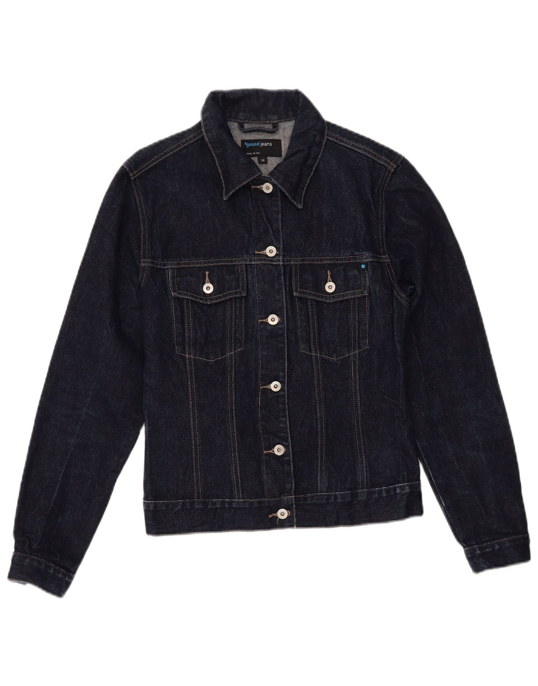 VINTAGE Ženska traper jakna EU 38 srednje tamnoplavi pamuk