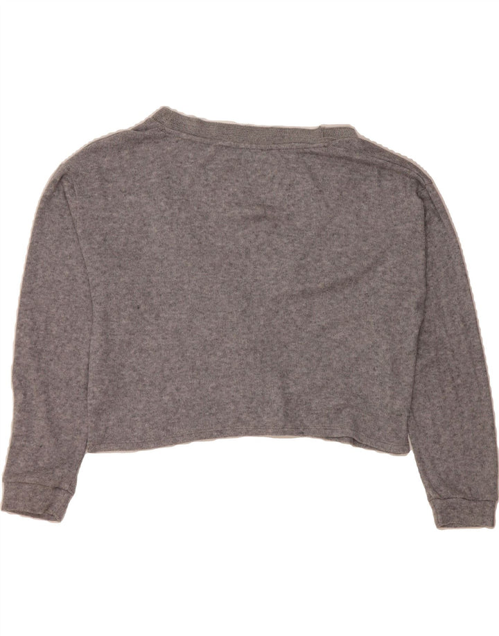 ZARA Womens Crop Cardigan Sweater UK 14 Medium Grey Polyamide Vintage Zara and Second-Hand Zara from Messina Hembry 