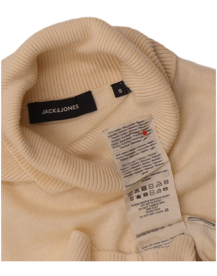 Jack & Jones, muški džemper s rol izrezom, mali sivobijeli pamuk