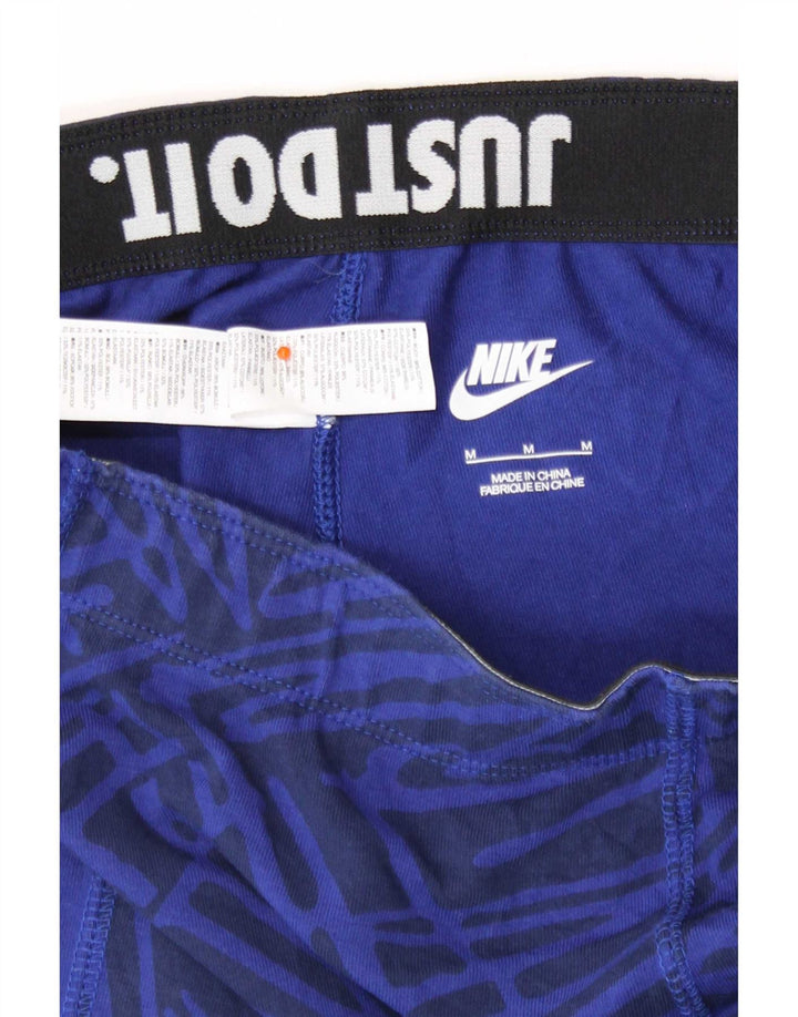 Ženske tajice Nike UK 12 Srednje plavi geometrijski pamuk