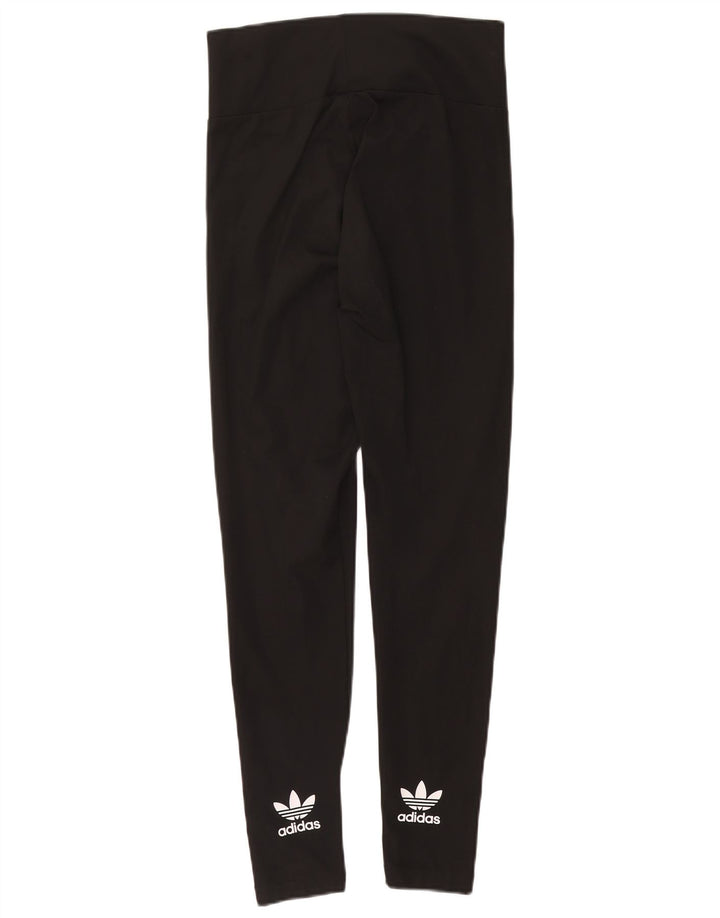 Adidas ženske grafičke tajice UK 14 velike crne poliesterske
