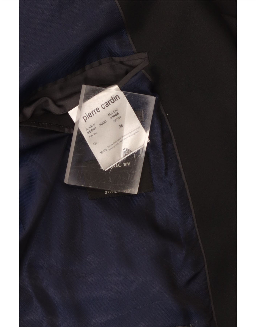 Pierre Cardin muški sako sa jednim gumbom UK 40 Velika crna djevičanska vuna