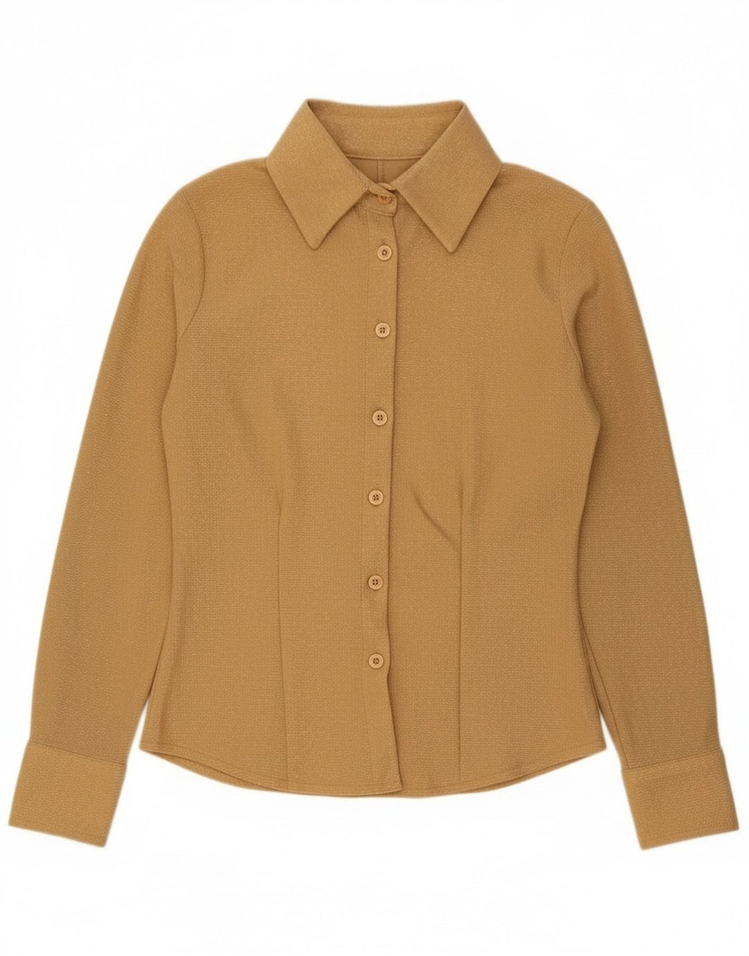 Vintage ženska košulja UK 10 mali zlatni poliester