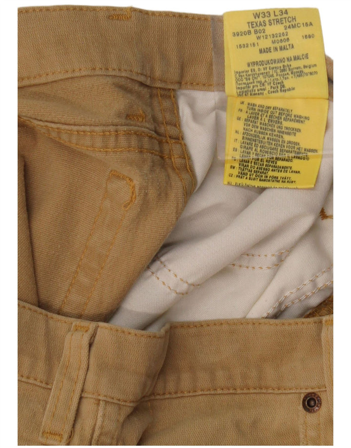 WRANGLER Mens Texas Stretch Straight Casual Trousers W33 L34 Beige Cotton Vintage Wrangler and Second-Hand Wrangler from Messina Hembry 