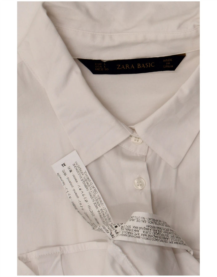 Zara ženska košulja UK 14 Large White Cotton