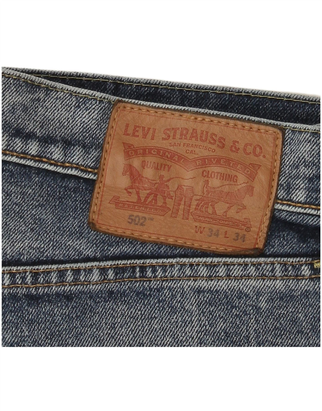 Levi's muške 502 traper kratke hlače W34 veliki plavi pamuk