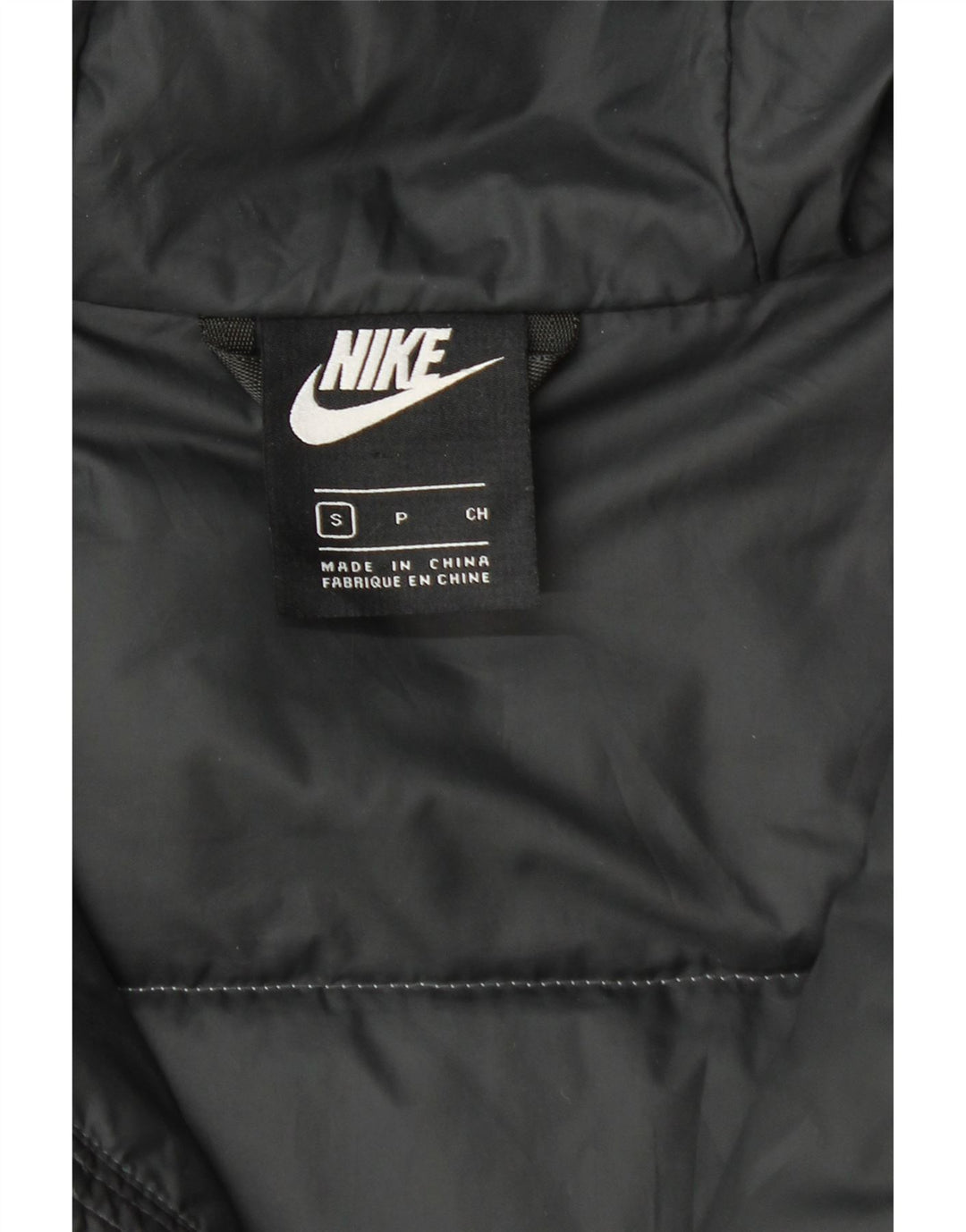 Nike muška podstavljena jakna s kapuljačom UK 36 mali crni poliester u boji