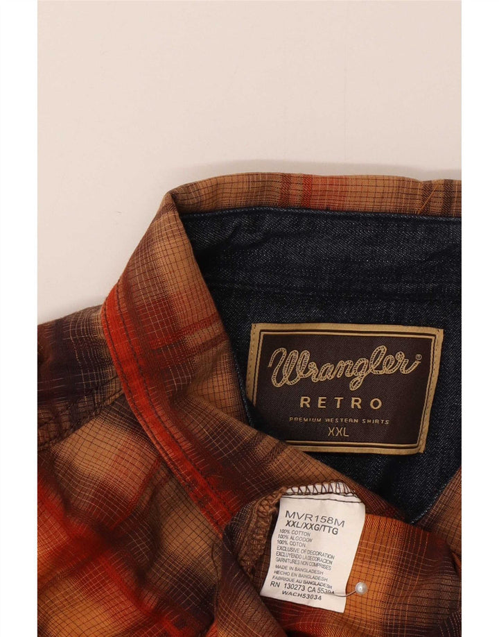 Wrangler muška retro košulja 2XL pamuk smeđe karirane boje