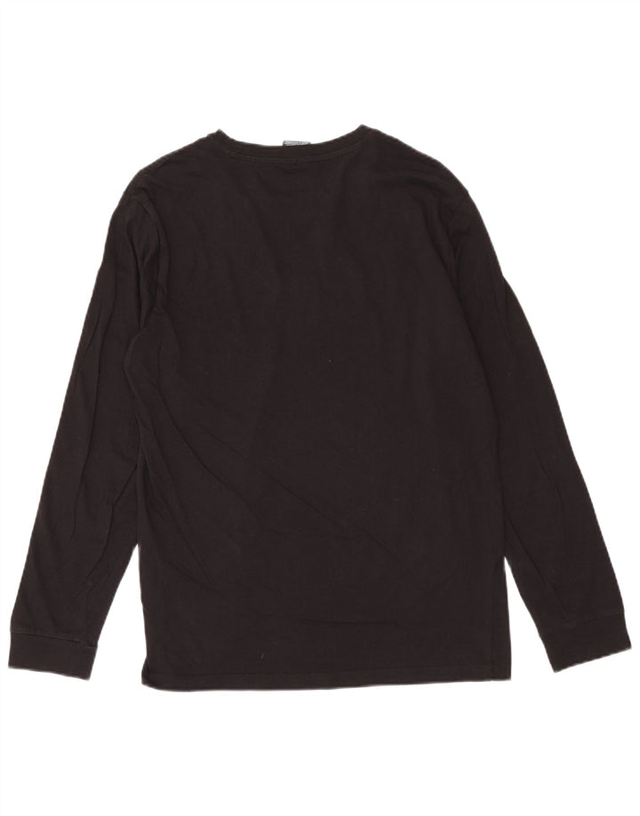 CHAMPION Mens Graphic Top Long Sleeve Medium Black Cotton