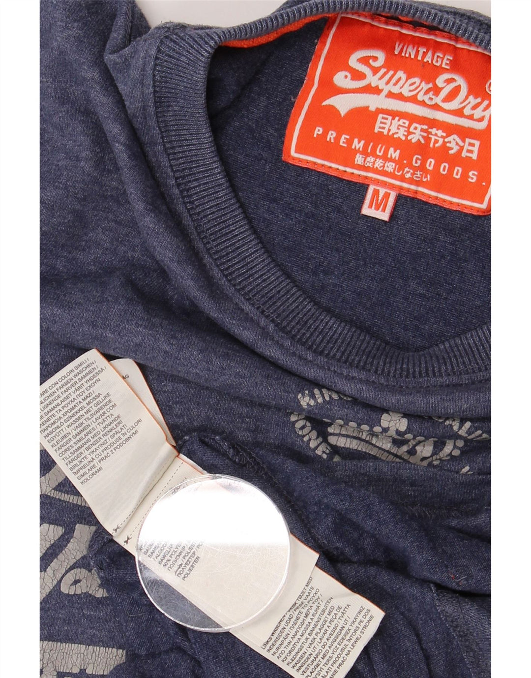 SUPERDRY muška majica kratkih rukava s grafičkim motivima srednje tamnoplavi pamuk