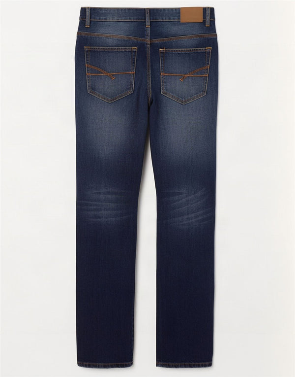 French Connection Mens Regular Fit Straight Jeans W34 L32 Navy Blue Cotton