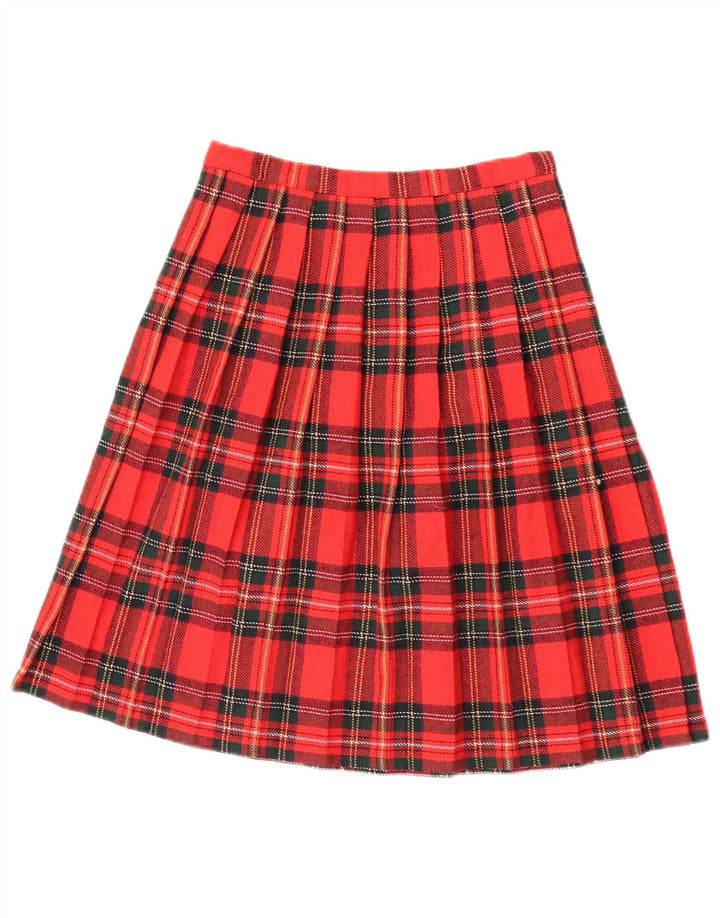 Vintage ženska plisirana suknja s nožem W26 mali crveni karirani