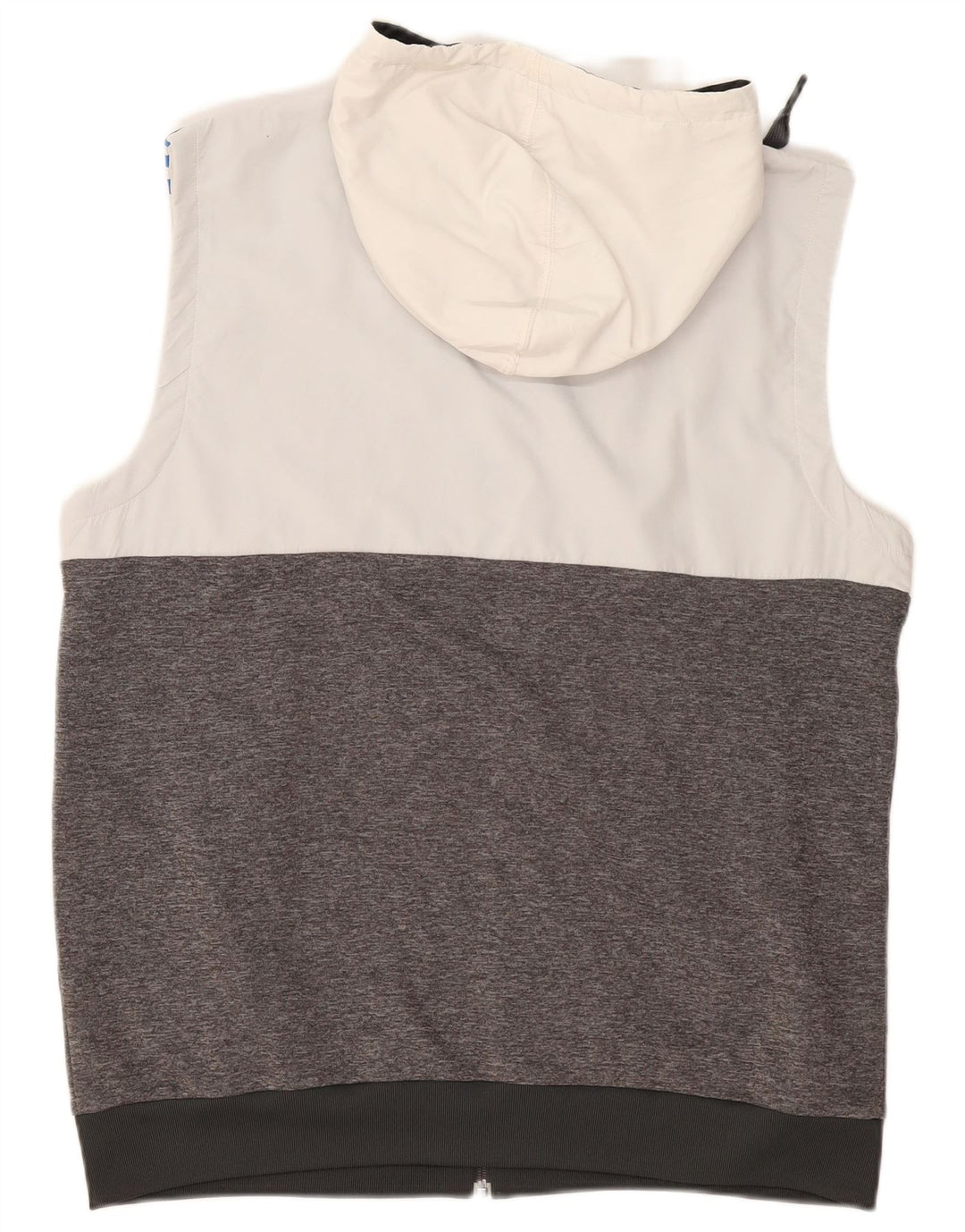 ADIDAS muški pulover bez rukava s kapuljačom, veliki sivi poliester u boji