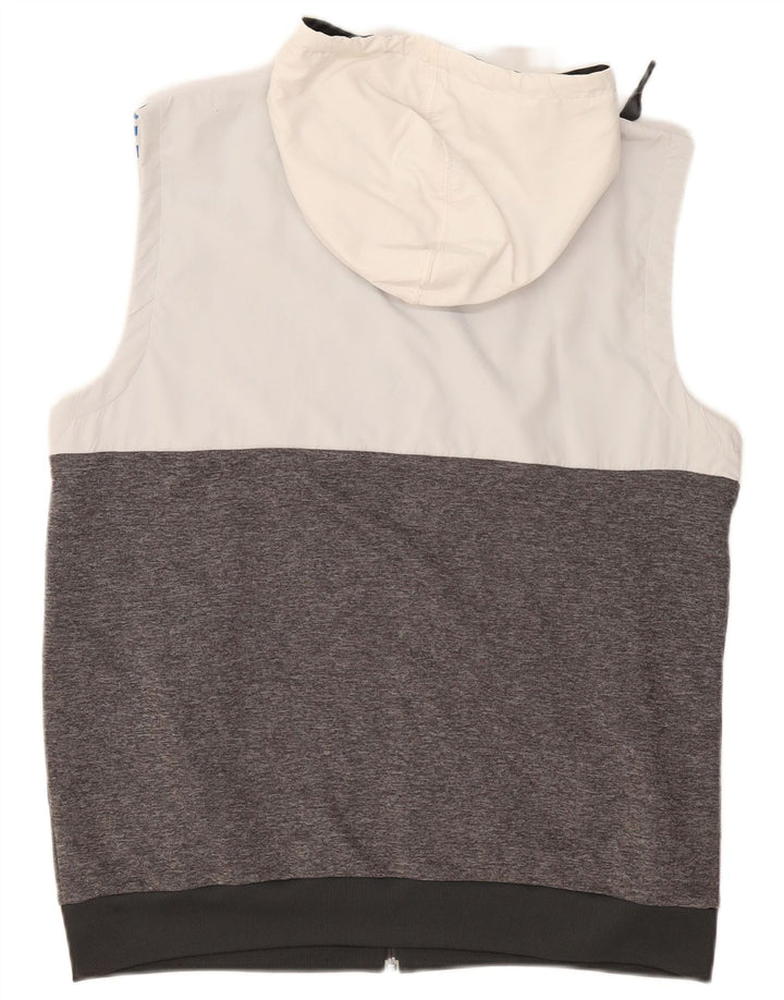 ADIDAS muški pulover bez rukava s kapuljačom, veliki sivi poliester u boji