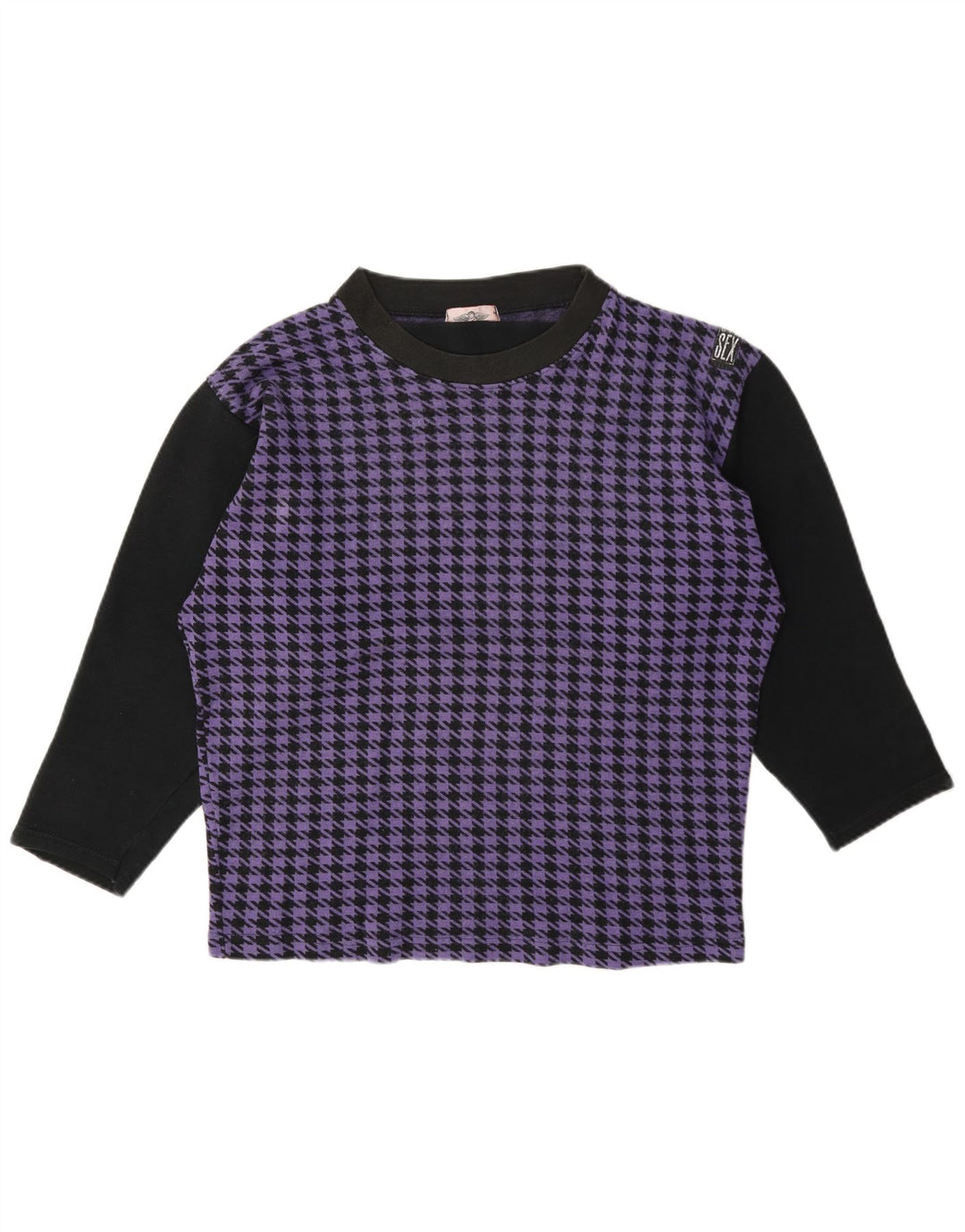 Gymnasium ženska majica dugih rukava UK 14 srednje ljubičasta houndstooth