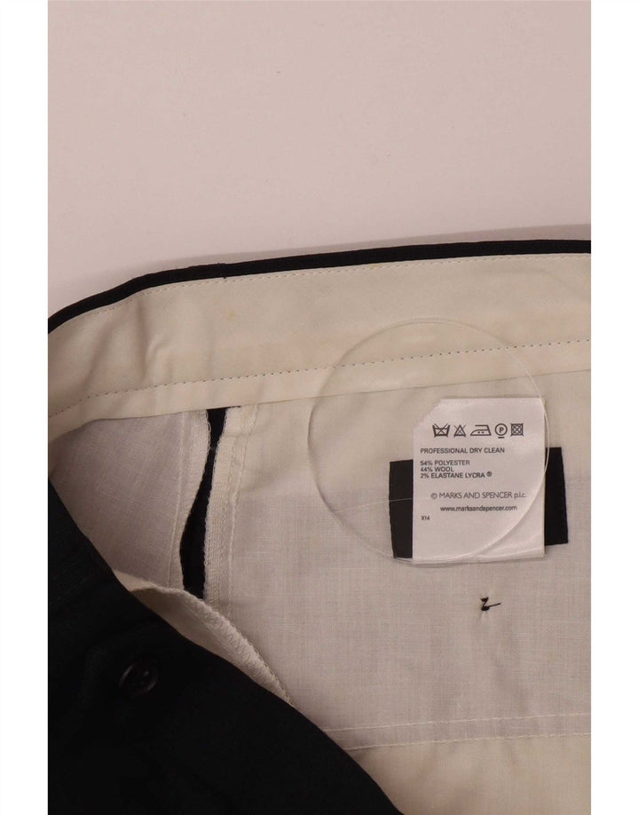 Marks & Spencer muške hlače s štipaljkama W34 L33 tamnoplavi poliester