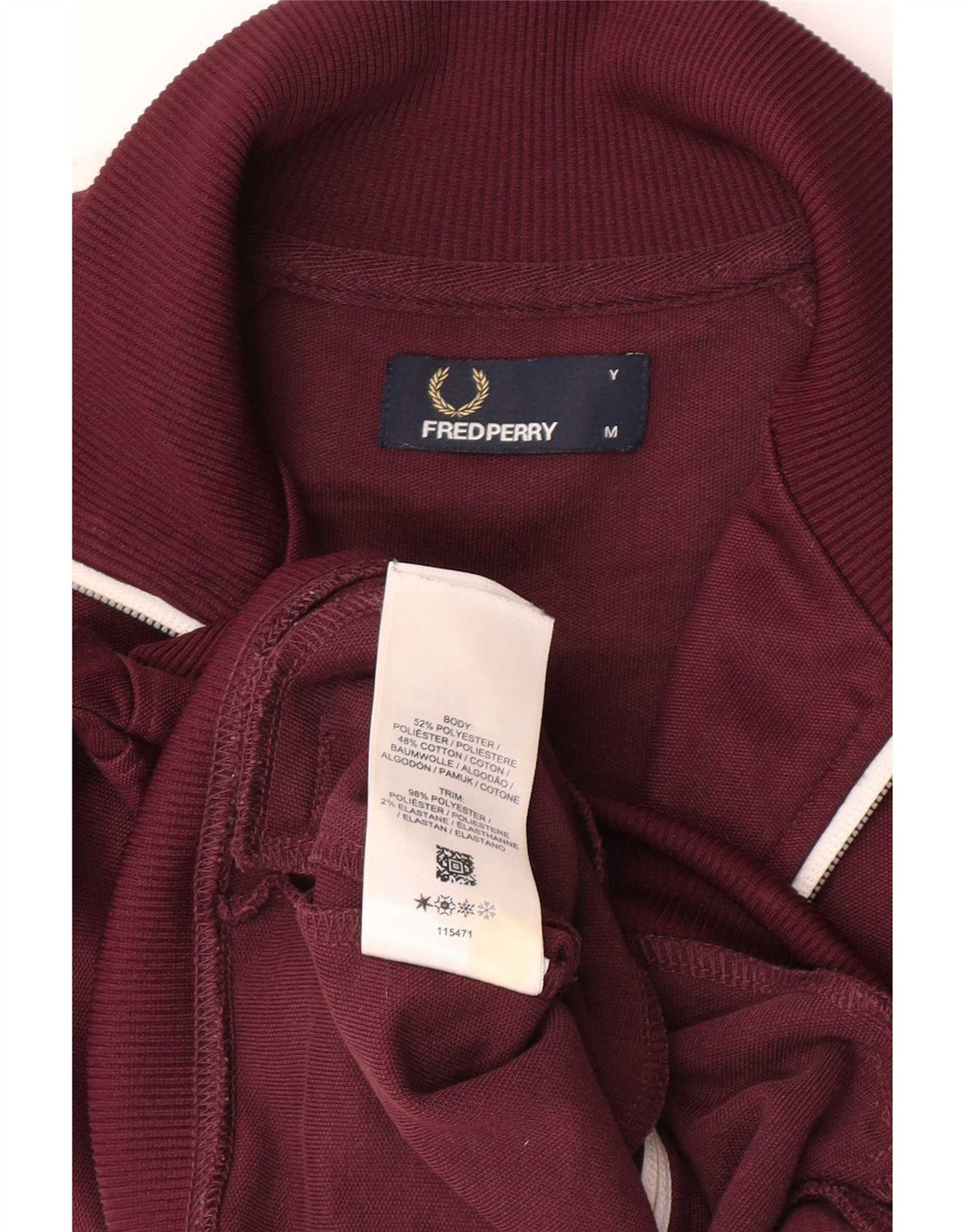 Gornja jakna trenirke Fred Perry za dječake 9-10 godina srednje kestenjaste boje