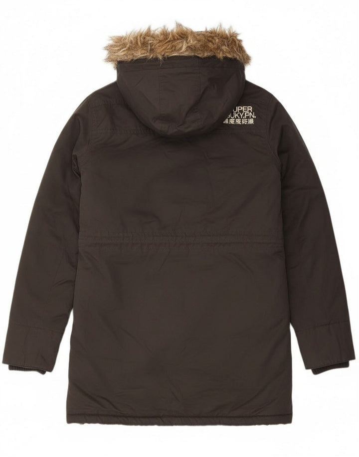 Superdry muška parka jakna s kapuljačom UK 38 srednje sivi poliester