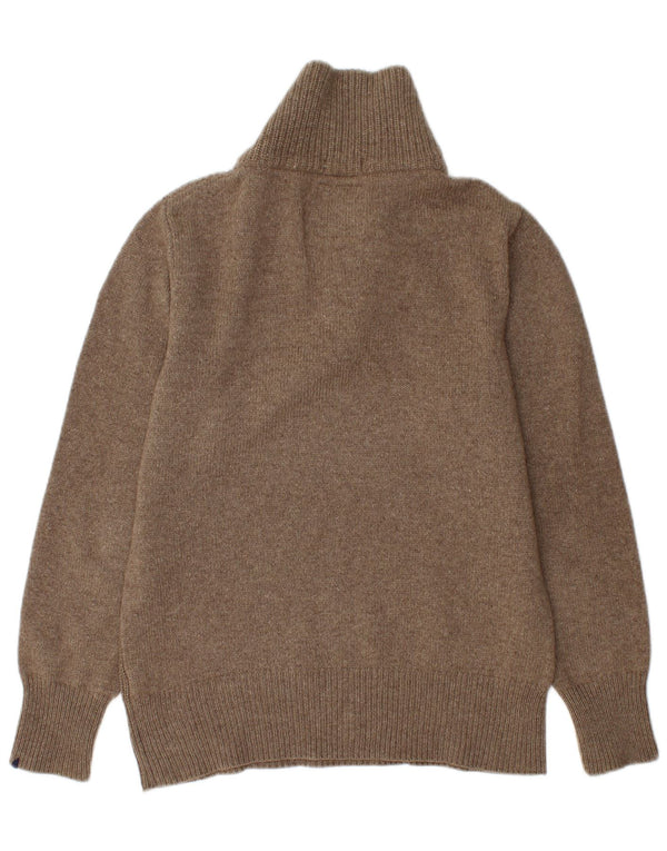SUN68 Mens Shawl Neck Jumper Sweater Large Brown Wool