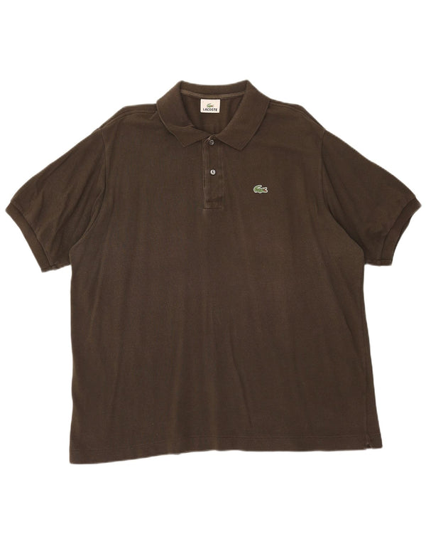 LACOSTE Mens Polo Shirt Size 7 2XL Khaki Cotton